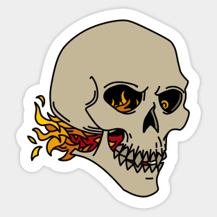 Flaming Skull Sticker